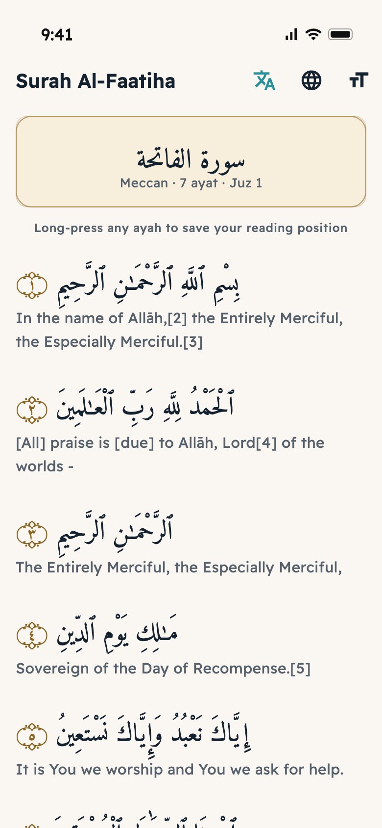 Mushaf with translation